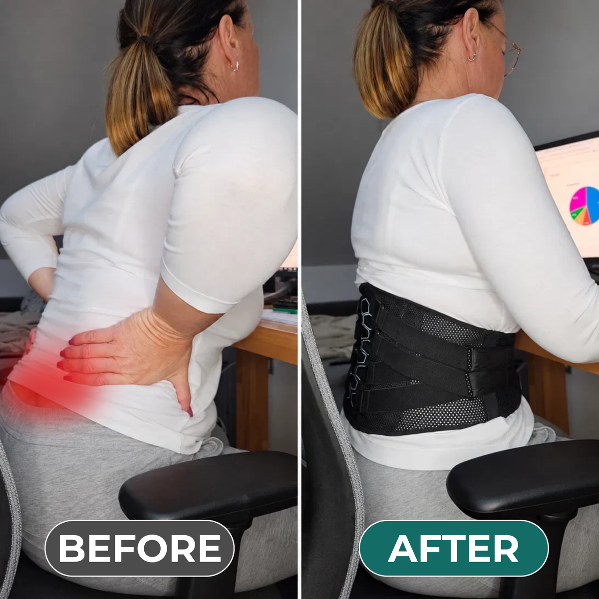 Sit through long workdays without back fatigue